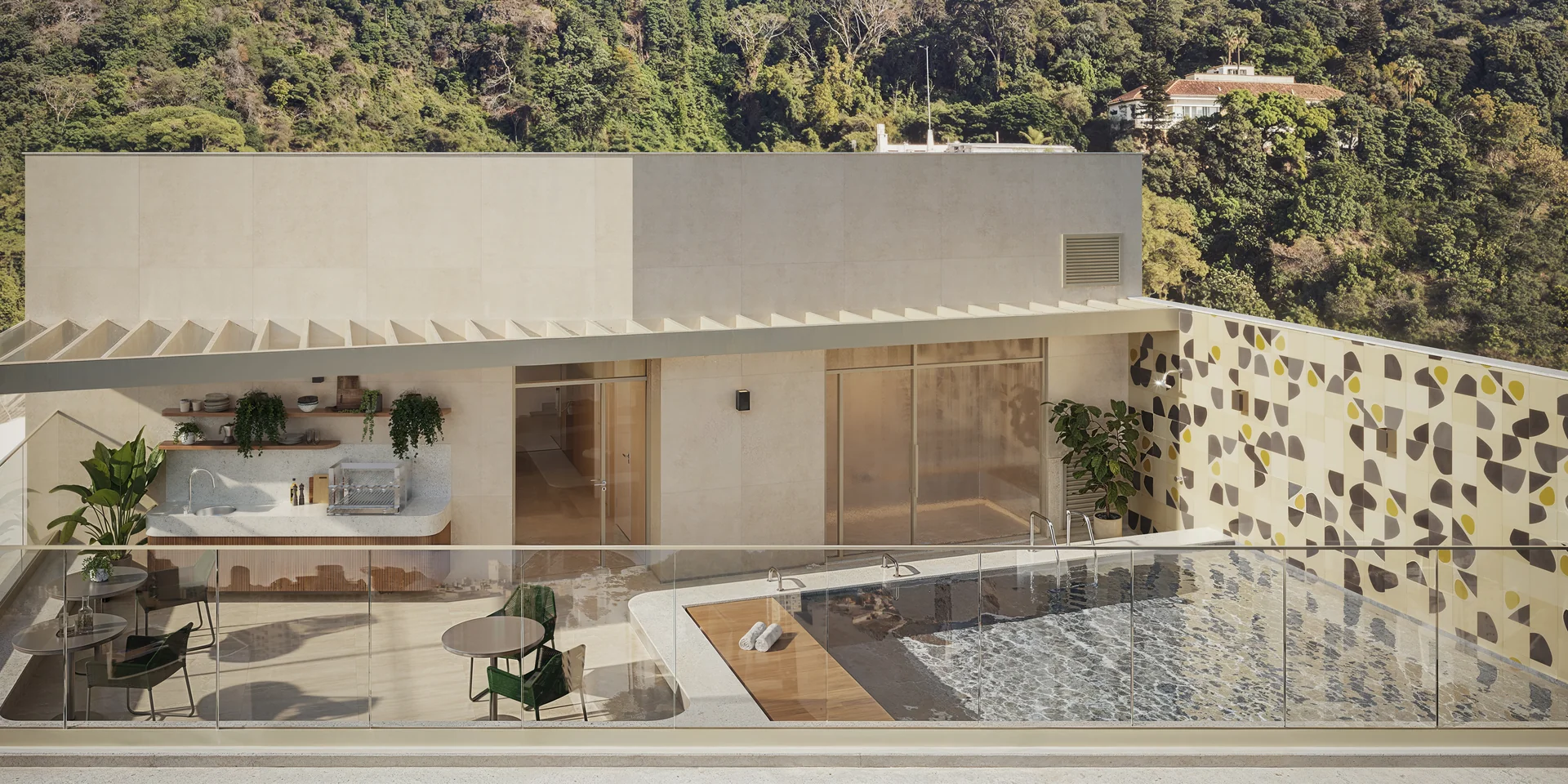 Rooftop pool and deck